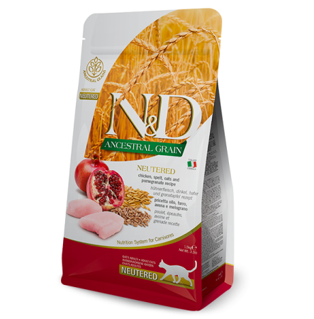 Farmina N&D Ancestral Grain Neutered Cat Chicken and Pomegranate 300 г